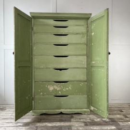 Early 20th C. French Painted Pine Cupboard