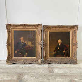 Pair Early 19th C. Portraits - Oil on Canvas